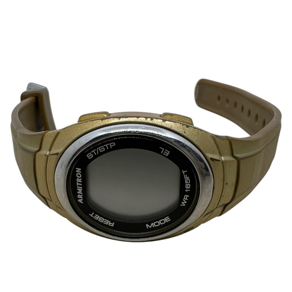 Armitron Y2K Digital Sports Watch - Gold/Olive Green 165FT WR - Retro Tech